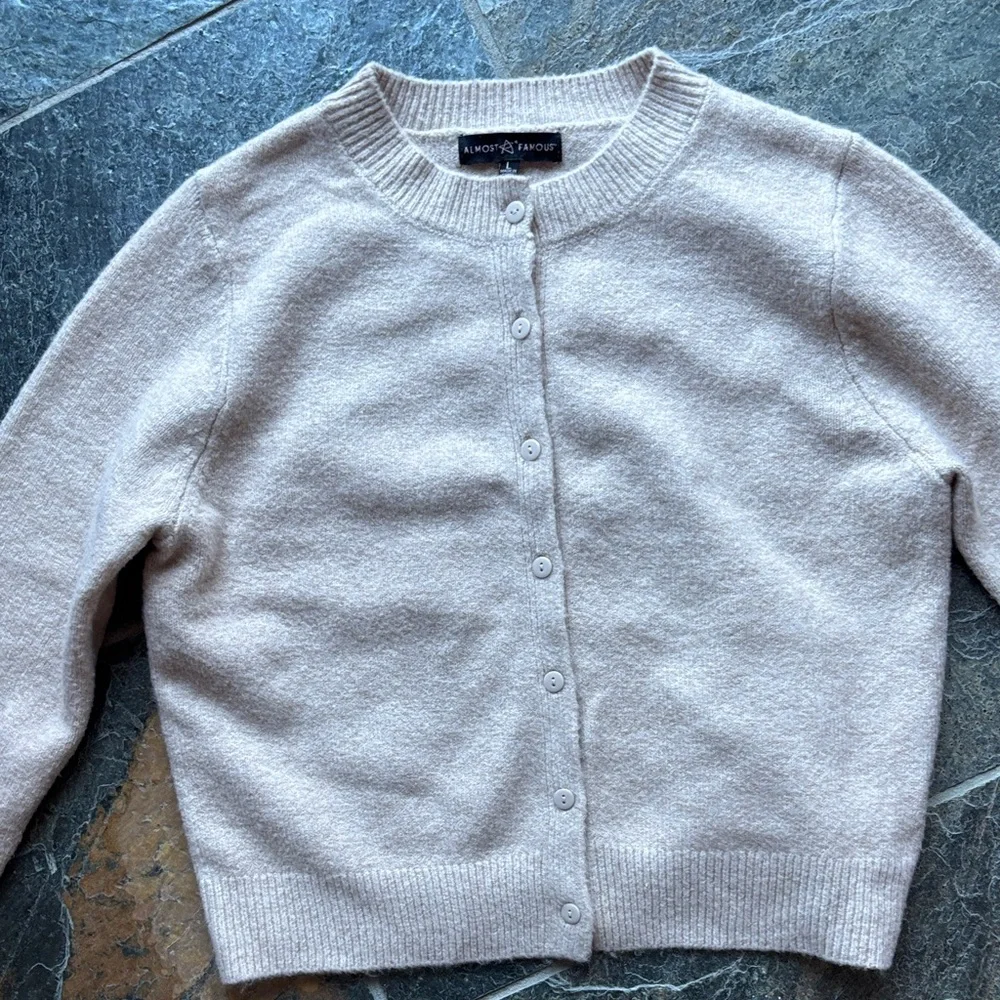 Almost Famous Women's Soft Beige Cardigan - Picture 1 of 7